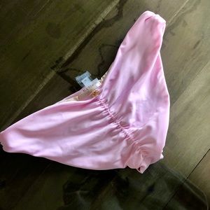 PQ Swim Basic Ruched Full M Pink Bikini Bottoms